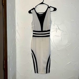 Black and white sexy see through dress